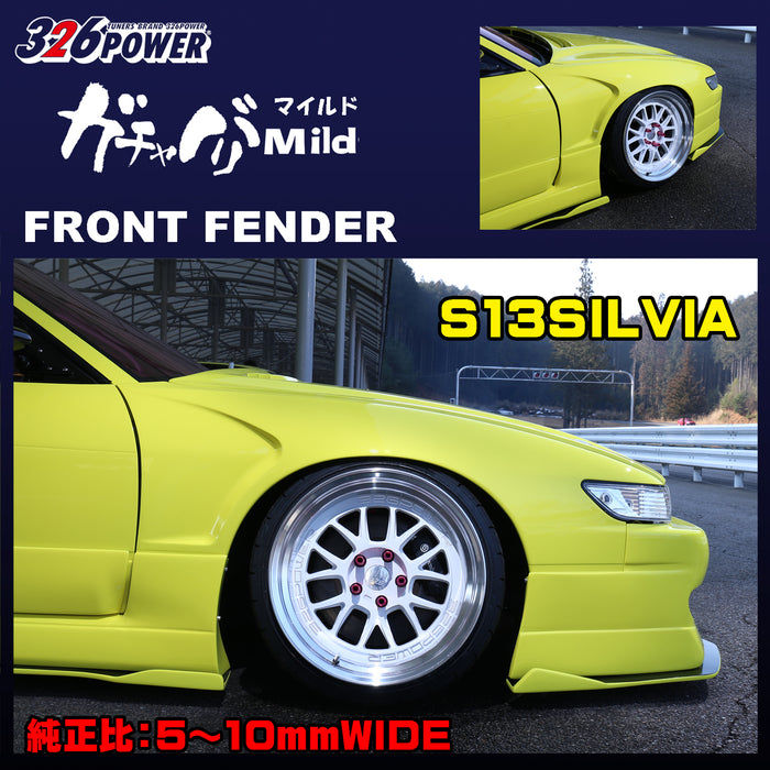 326POWER Nissan Silvia S13 Gachabari Mild Front Fenders